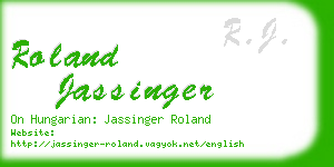 roland jassinger business card